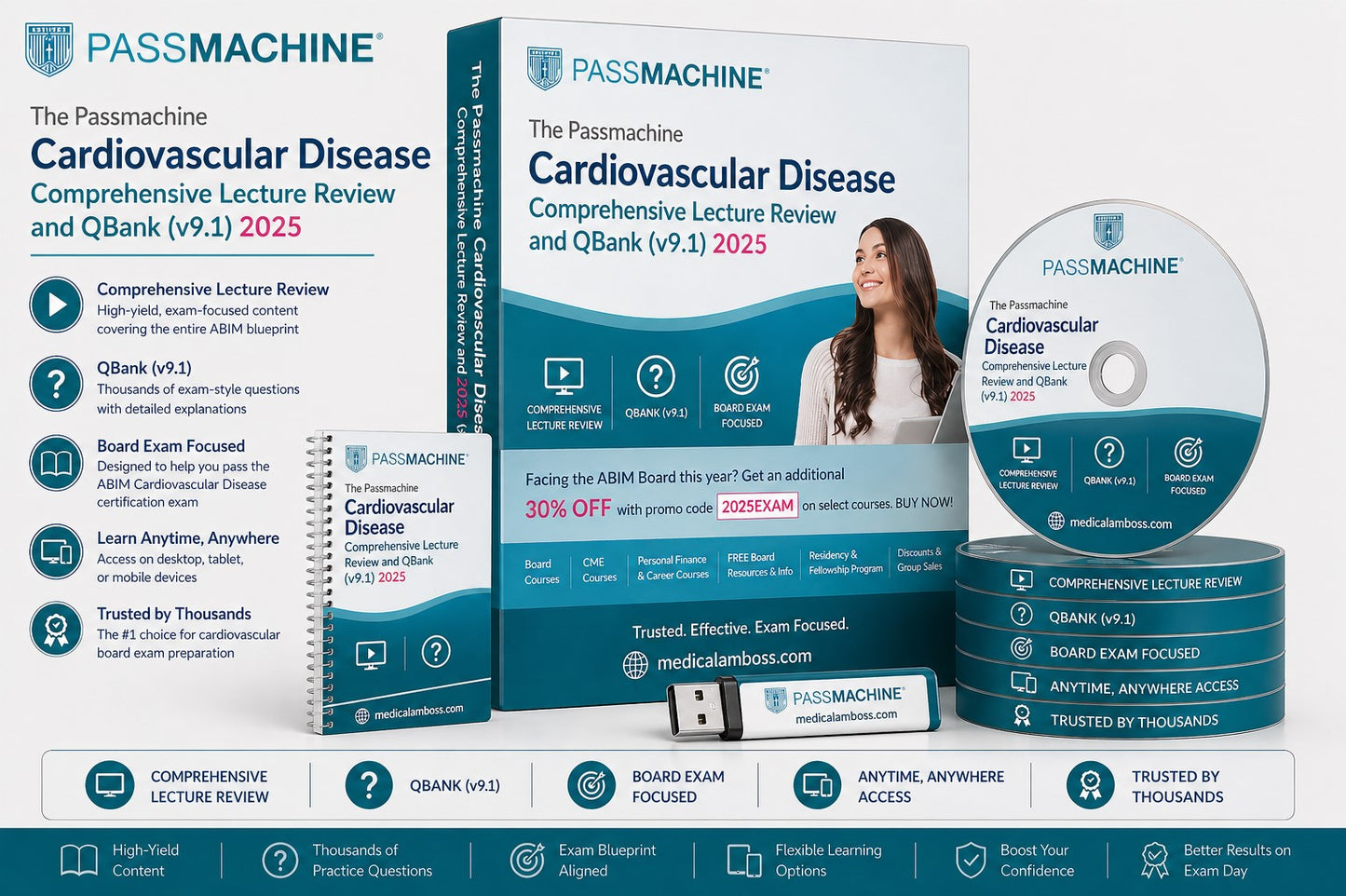 The Passmachine Cardiovascular Disease Comprehensive Lecture Review and QBank (v9.1) 2025